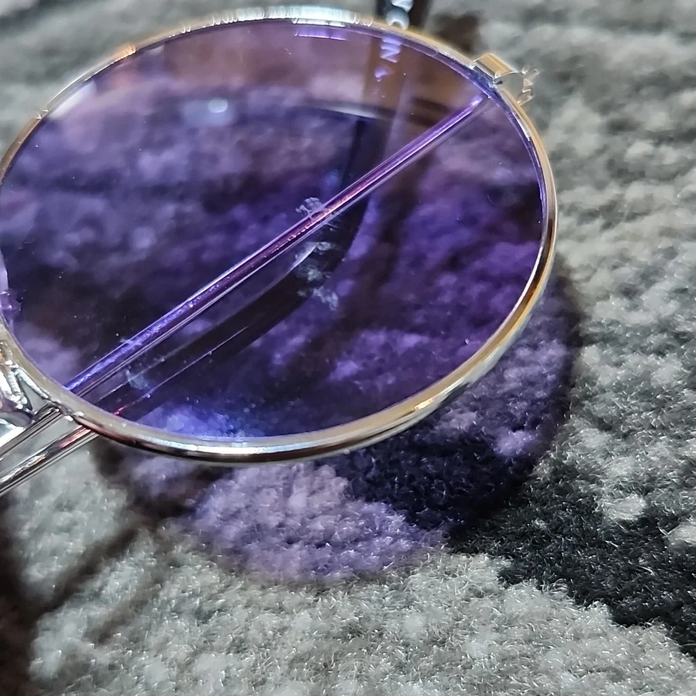 VINTAGE UNIQUE KIDS UNISEX METAL-FRAMED ROUND COLORED TINTED LENNON SUNGLASSES